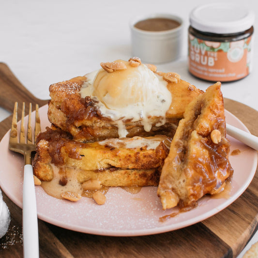 Mochi-stuffed Caramel Apple Airfryer French Toast